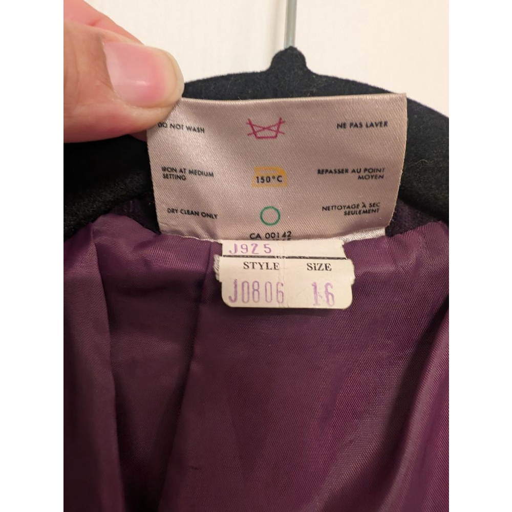 Vintage Purple Velvet Blazer 2-Button Patch Pocket Suit Jacket Dark Academia 16 - Picture 7 of 10